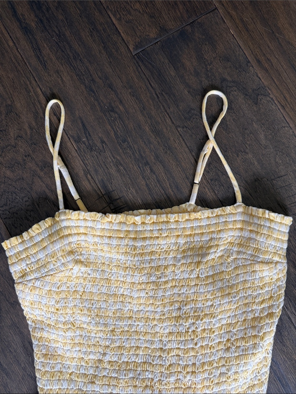 Free People Gingham Yellow Top XS - Picture 5 of 11